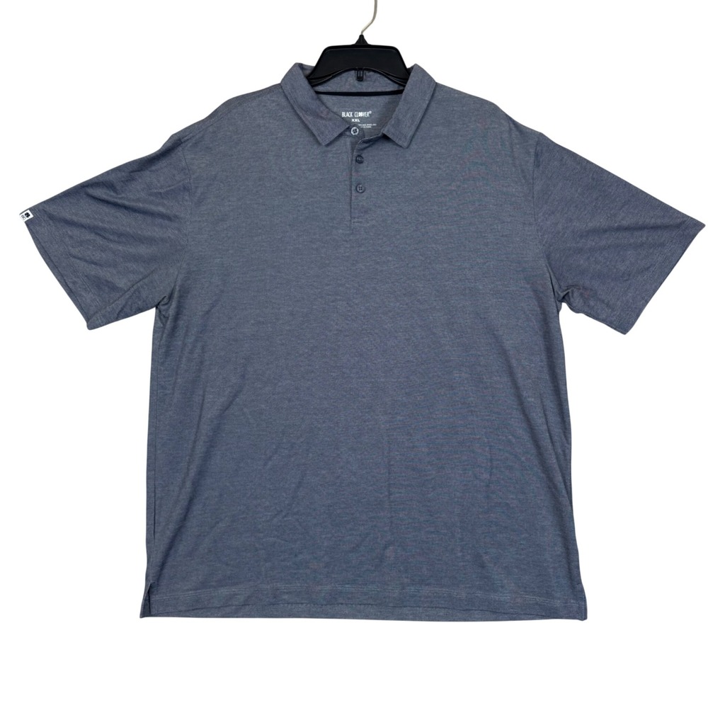 Black Clover Polo XXL 24.5x30.5 Live Lucky Golf Shirt Blue Heathered Sporty Prep